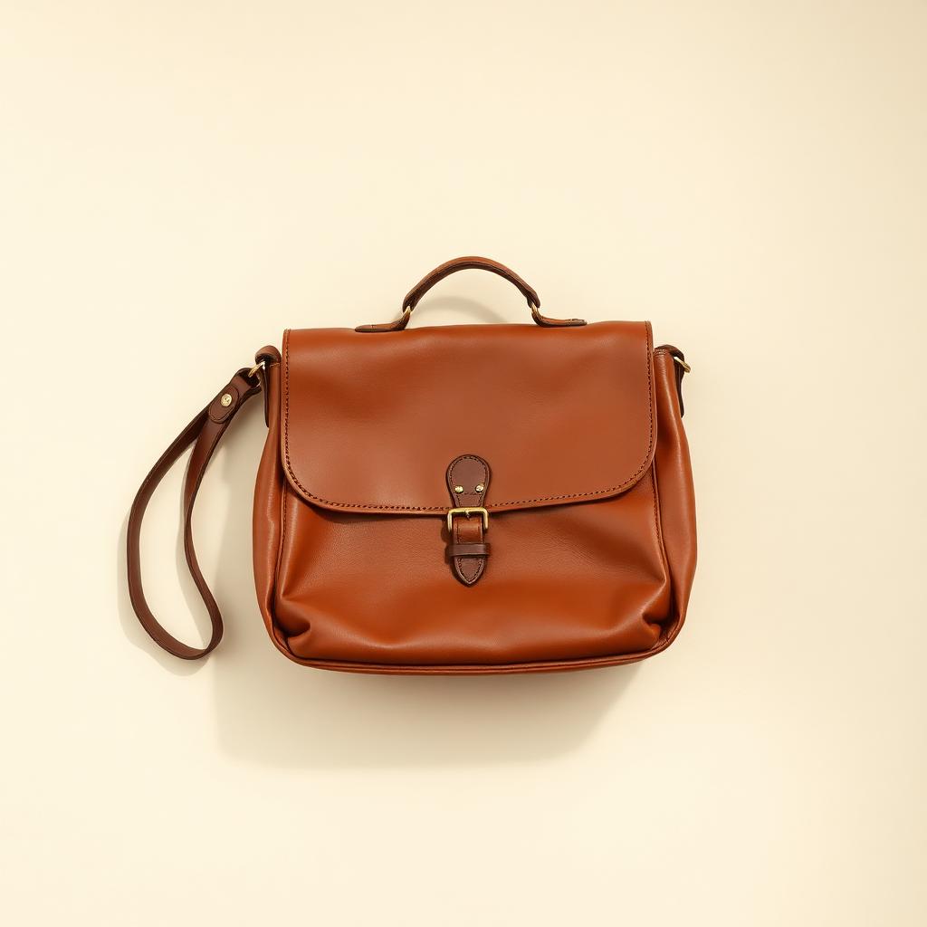 Sample product: vintage cognac leather satchel